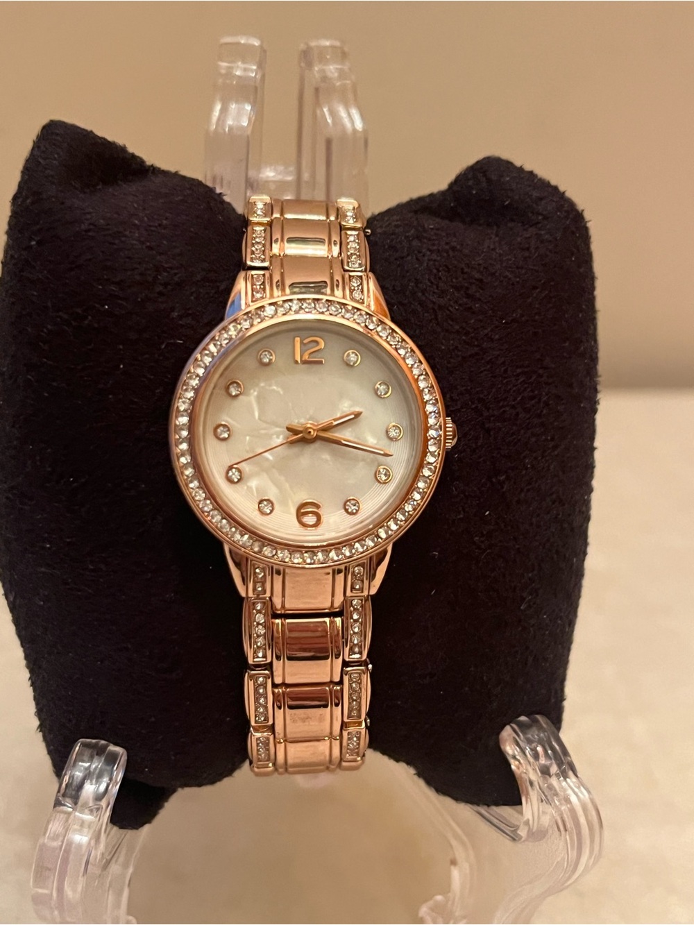 Watch ladies rose gold with crystals